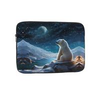 WZYWHJ Polar Bear Looking at The Stars Printed Shockproof Portable Laptop Sleeve Case 15 inch for Men and Women Business Travel, School, Office Daily Use