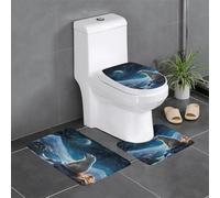 WZYWHJ Polar bear looking at the stars Printing Quality Bathroom mat sets of 4 Bathroom Floor Mats, durable,Does Easy to clean Suitable for bathroom and toilet