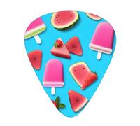 Wzywhj Powder Blue Popsicle Ice Cream Pattern Guitar Pick Easy Grip Uke Picks For Your Bass, Ukulele, Acoustic And Electric Guitar，12 Piece