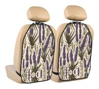 WZYWHJ Provencal Lavender Prints Car seat Anti Kick Storage pad 2 Pieces, Multi-Functional Storage Bag seat Protector After Installation