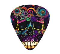 Wzywhj Psychous Skeleton Pattern Guitar Pick Easy Grip Uke Picks For Your Bass, Ukulele, Acoustic And Electric Guitar，12 Piece