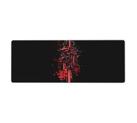 WZYWHJ Punk text Pattern Extra large rubber keyboard pad, thickened anti slip Office desk cushion