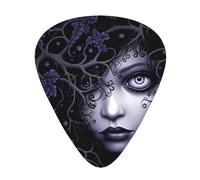 Wzywhj Purple Black Goth Spooky Printed Guitar Picks 12 Piece, Easy Grip Uke Picks Hold In One'S Hands, Ukulele, Acoustic Or Electric Electric Guitar