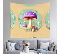 WZYWHJ Purple Dream Mushroom Printing Indoor Decor Tapestry 60x51 in : Soft, Quality and lightweight Suitable for wall hanging tapestries