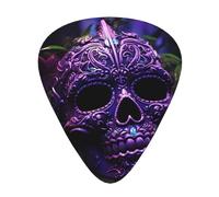 Wzywhj Purple Floser And Sugar Horror Skull Printed Guitar Picks 12 Piece, Easy Grip Uke Picks Hold In One'S Hands, Ukulele, Acoustic Or Electric Electric Guitar