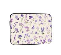 WZYWHJ Purple Lavender Colored Flowers Prints Shockproof Portable Laptop Sleeve Case 15 inch for Men and Women Business Travel, School, Office Daily Use