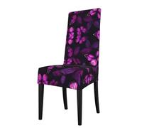 WZYWHJ Purple Plum Butterfly Pattern Detachable Chair Cover Quick Installation and Easy Maintenance Suitable for Square Chair Backs