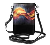 WZYWHJ Quantum Energy Flow Pattern Women's leather phone bag crossbody package with adjustable shoulder strap