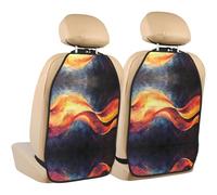 WZYWHJ Quantum Energy Flow Picture Car rear seat anti kick pad 2-piece set multifunctional storage bag seat cover protector
