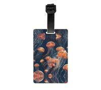 WZYWHJ Quantum Jellyfish Swarm Prints Luggage Bag Tags, Men's and Women's Travel Privacy Protection Labels