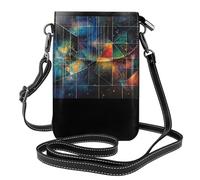 WZYWHJ Quantum lattice Pattern Women's leather phone bag crossbody package with adjustable shoulder strap