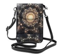 WZYWHJ Quantum Mandala Pattern Leather Crossbody Flap Phone Bag - Versatile Gift for Women Walking, Camping, Shopping, and Travel