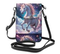 WZYWHJ Quantum Unicorn Pattern Leather Crossbody Flap Phone Bag - Versatile Gift for Women Walking, Camping, Shopping, and Travel