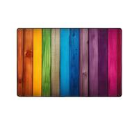 WZYWHJ Rainbow Colored Wood Background Pattern Anti-Slip Floor mat Carpet Rug 36"x24" for Living Room Office Coffee Table Bed Balcony