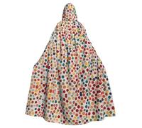 WZYWHJ Rainbow Dots Pattern aldult Cosplay Poncho Hooded Cloak for men and women Halloween Party