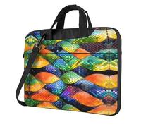 WZYWHJ Rainbow Fish Scale Prints Laptop Bag - with Soft Interior, Multiple Pockets - Ideal for Men, Travel and Business, Black, 13 inch