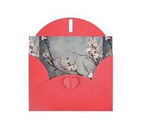 WZYWHJ Red Holiday Greeting Card 6x4 in with Envelope for Christmas, Birthday, Valentine's Day, Party Invitation Plum blossoms in winter Printed