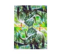 WZYWHJ Red Holiday Greeting Card 6x4 in with Envelope for Christmas, Birthday, Valentine's Day, Party Invitation Bicorn Dinosaur Printed