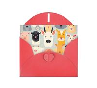 WZYWHJ Red Holiday Greeting Card 6x4 in with Envelope for Christmas, Birthday, Valentine's Day, Party Invitation children's animation Pattern