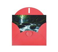 WZYWHJ Red Holiday Greeting Card 6x4 in with Envelope for Christmas, Birthday, Valentine's Day, Party Invitation River In The Forest Printing