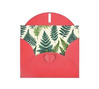 WZYWHJ Red Holiday Greeting Card 6x4 in with Envelope for Christmas, Birthday, Valentine's Day, Party Invitation Encyclopedia of Ferns Prints