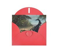 WZYWHJ Red Holiday Greeting Card 6x4 in with Envelope for Christmas, Birthday, Valentine's Day, Party Invitation Blue scorpion Printed