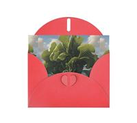 WZYWHJ Red Holiday Greeting Card 6x4 in with Envelope for Christmas, Birthday, Valentine's Day, Party Invitation Magical seaweed Picture