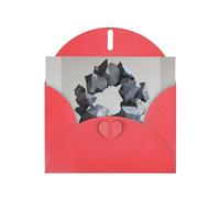 WZYWHJ Red Holiday Greeting Card 6x4 in with Envelope for Christmas, Birthday, Valentine's Day, Party Invitation Strange irregular graphics Printed