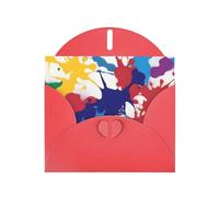 WZYWHJ Red Holiday Greeting Card 6x4 in with Envelope for Christmas, Birthday, Valentine's Day, Party Invitation abstract paint splat Pattern
