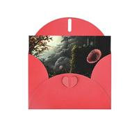 WZYWHJ Red Holiday Greeting Card 6x4 in with Envelope for Christmas, Birthday, Valentine's Day, Party Invitation The Venus Flytrap Waits Picture