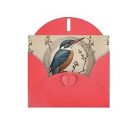 WZYWHJ Red Holiday Greeting Card 6x4 in with Envelope for Christmas, Birthday, Valentine's Day, Party Invitation Kate Kingfisher Prints