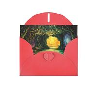 WZYWHJ Red Holiday Greeting Card 6x4 in with Envelope for Christmas, Birthday, Valentine's Day, Party Invitation Magical cave Picture