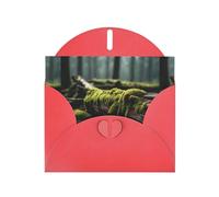 WZYWHJ Red Holiday Greeting Card 6x4 in with Envelope for Christmas, Birthday, Valentine's Day, Party Invitation Moss on dead wood Printed