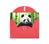 WZYWHJ Red Holiday Greeting Card 6x4 in with Envelope for Christmas, Birthday, Valentine's Day, Party Invitation Cute panda playing water Picture