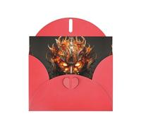 WZYWHJ Red Holiday Greeting Card 6x4 in with Envelope for Christmas, Birthday, Valentine's Day, Party Invitation The mask of burning flames Printed