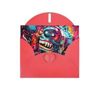 WZYWHJ Red Holiday Greeting Card 6x4 in with Envelope for Christmas, Birthday, Valentine's Day, Party Invitation Colorful avatar Picture