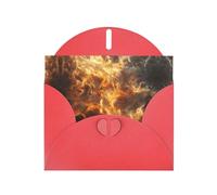 WZYWHJ Red Holiday Greeting Card for Christmas, Birthday, Anniversary & more Burning flame Pattern