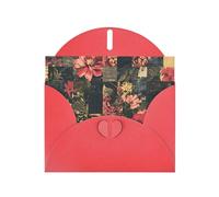 WZYWHJ Red Holiday Greeting Card for Christmas, Birthday, Anniversary & more Flower stitching Pattern