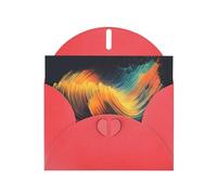 WZYWHJ Red Holiday Greeting Card for Christmas, Birthday, Anniversary & more Line Strokes Picture