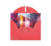WZYWHJ Red Holiday Greeting Card for Christmas, Birthday, Anniversary & more Quantum Cube Picture