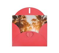 WZYWHJ Red Holiday Greeting Card for Christmas, Birthday, Anniversary & more Tropical palm trees Picture