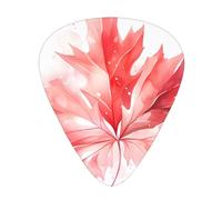 Wzywhj Red Maple Leaf Picture Guitar Pick Easy Grip Uke Picks Comfortable Feel, Ukulele, Acoustic And Electric Guitar，Guitar Plectrums 12'S