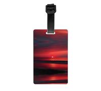 WZYWHJ Red Sunset at Dusk Luggage Tag - Lightweight, Removable Wristband for Travel, Backpacks, Golf Bags