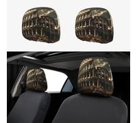 WZYWHJ Remains of The Roman Colosseum Printed Car Pillowcase 2 Pieces, seat Cover Accessories, Protective Cover Universal
