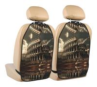 WZYWHJ Remains of The Roman Colosseum Printed Car seat Anti Kick Storage pad 2 Pieces, Multi-Functional Storage Bag seat Protector After Installation