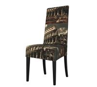 WZYWHJ Remains of The Roman Colosseum Printed Detachable Chair Cover Quick Installation and Easy Maintenance Suitable for Square Chair Backs