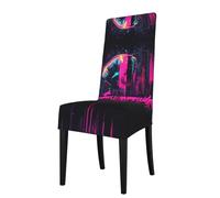WZYWHJ Removable dining chair cover Punk slogan Pattern comfortable and soft stretchable for kitchen living room and dinner party