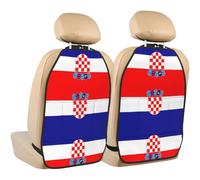WZYWHJ Republic of Croatia Flag Picture Car seat Anti Kick Storage pad 2 Pieces, Multi-Functional Storage Bag seat Protector After Installation