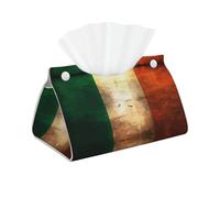 WZYWHJ Retro Irish flag Picture Decorative storage box with rectangular leather tissue bag and bracket base