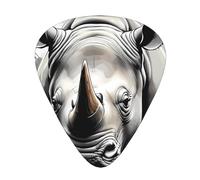 Wzywhj Rhino Ink Splash Pattern Guitar Pick Easy Grip Uke Picks For Your Bass, Ukulele, Acoustic And Electric Guitar，12 Piece